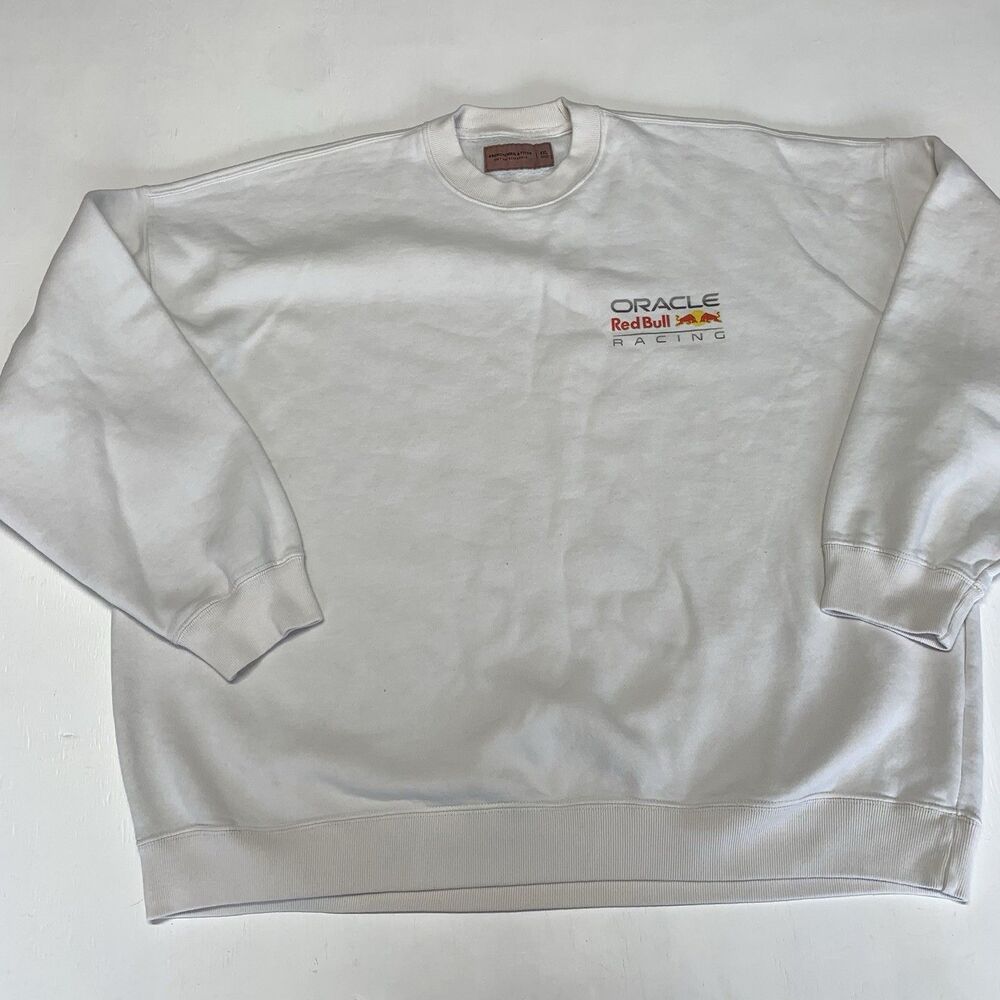 Abercrombie & Fitch Oracle Red Bull Racing SWEATER White Oversize Women Sz XXL